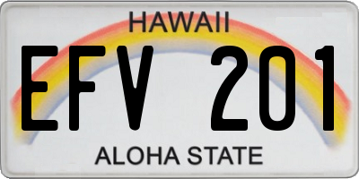 HI license plate EFV201