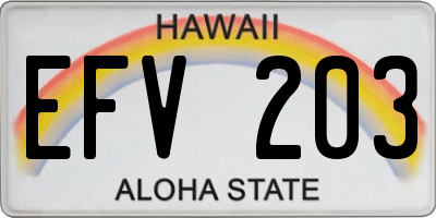 HI license plate EFV203