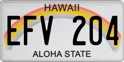 HI license plate EFV204