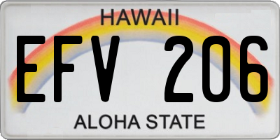 HI license plate EFV206