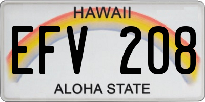 HI license plate EFV208
