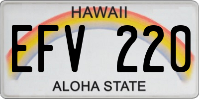 HI license plate EFV220