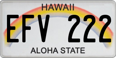 HI license plate EFV222