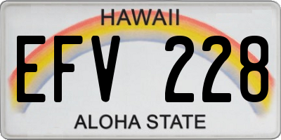 HI license plate EFV228