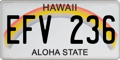 HI license plate EFV236