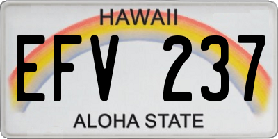 HI license plate EFV237