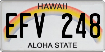 HI license plate EFV248