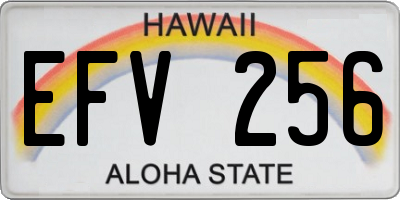 HI license plate EFV256
