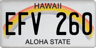 HI license plate EFV260