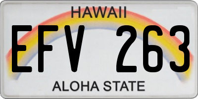 HI license plate EFV263