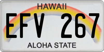 HI license plate EFV267
