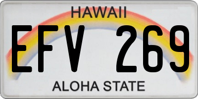 HI license plate EFV269