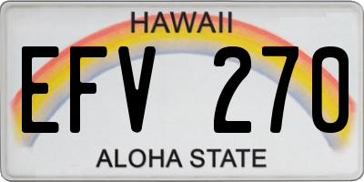HI license plate EFV270