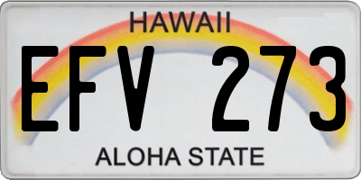 HI license plate EFV273