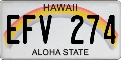 HI license plate EFV274