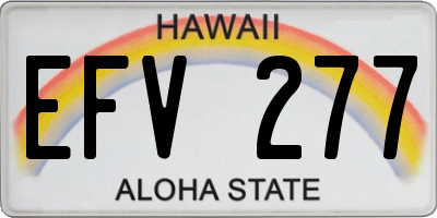 HI license plate EFV277