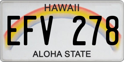 HI license plate EFV278