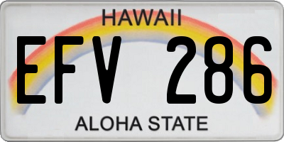 HI license plate EFV286