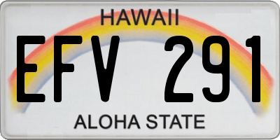 HI license plate EFV291