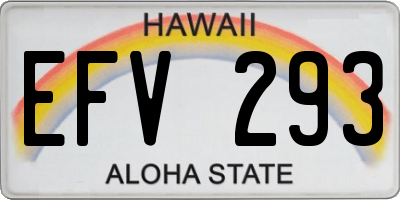 HI license plate EFV293