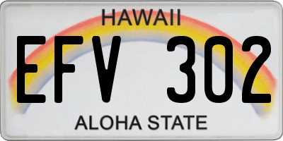 HI license plate EFV302