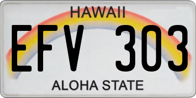 HI license plate EFV303