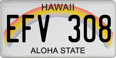 HI license plate EFV308