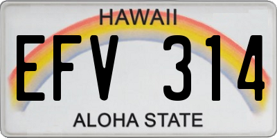 HI license plate EFV314