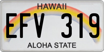 HI license plate EFV319