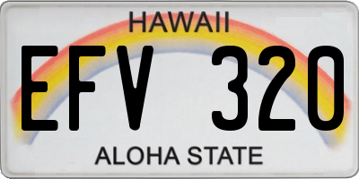 HI license plate EFV320