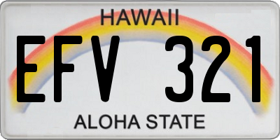 HI license plate EFV321