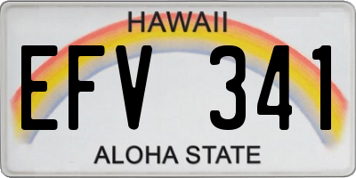 HI license plate EFV341