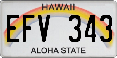 HI license plate EFV343