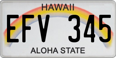 HI license plate EFV345