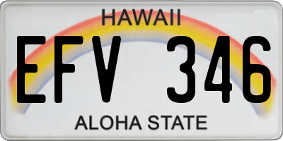 HI license plate EFV346