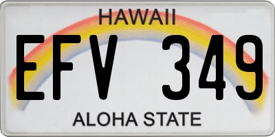 HI license plate EFV349