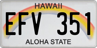 HI license plate EFV351