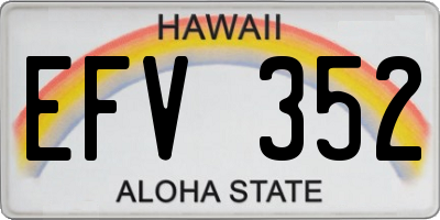 HI license plate EFV352