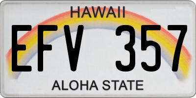 HI license plate EFV357
