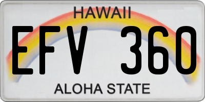 HI license plate EFV360
