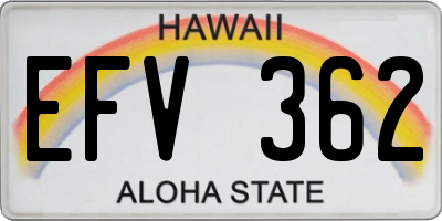 HI license plate EFV362