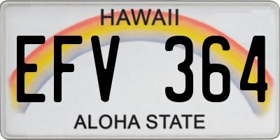 HI license plate EFV364