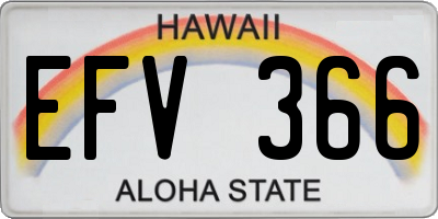 HI license plate EFV366