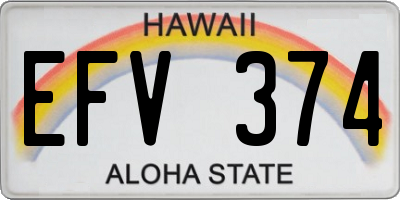 HI license plate EFV374