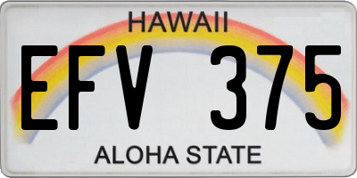 HI license plate EFV375