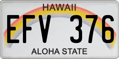 HI license plate EFV376