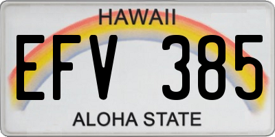 HI license plate EFV385