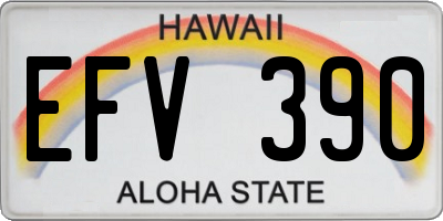 HI license plate EFV390