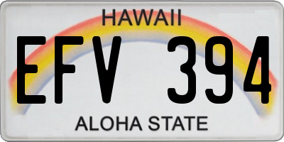 HI license plate EFV394