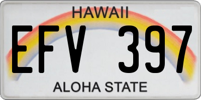 HI license plate EFV397